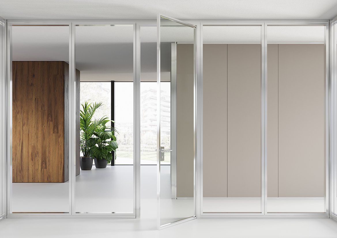 Pareti divisorie per ufficio in vetro Over O1