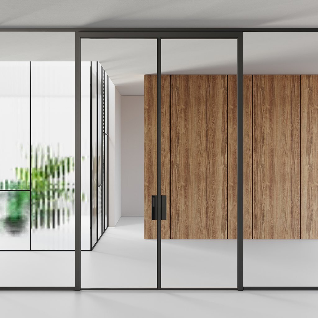 Porta in vetro con telaio sottile Anta D1