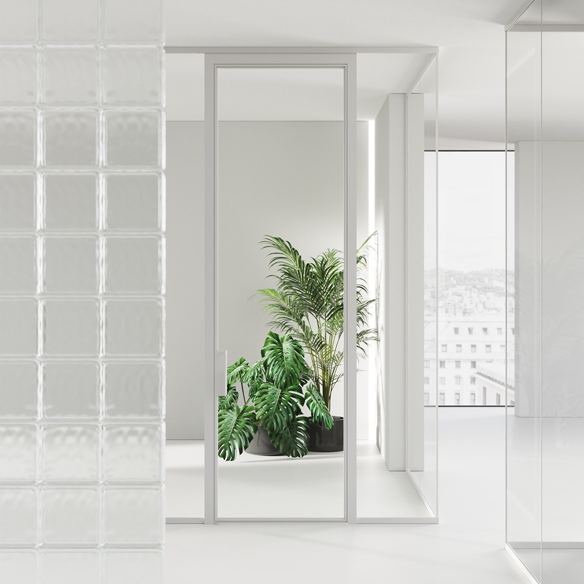 Porta in vetro acustico Anta D2