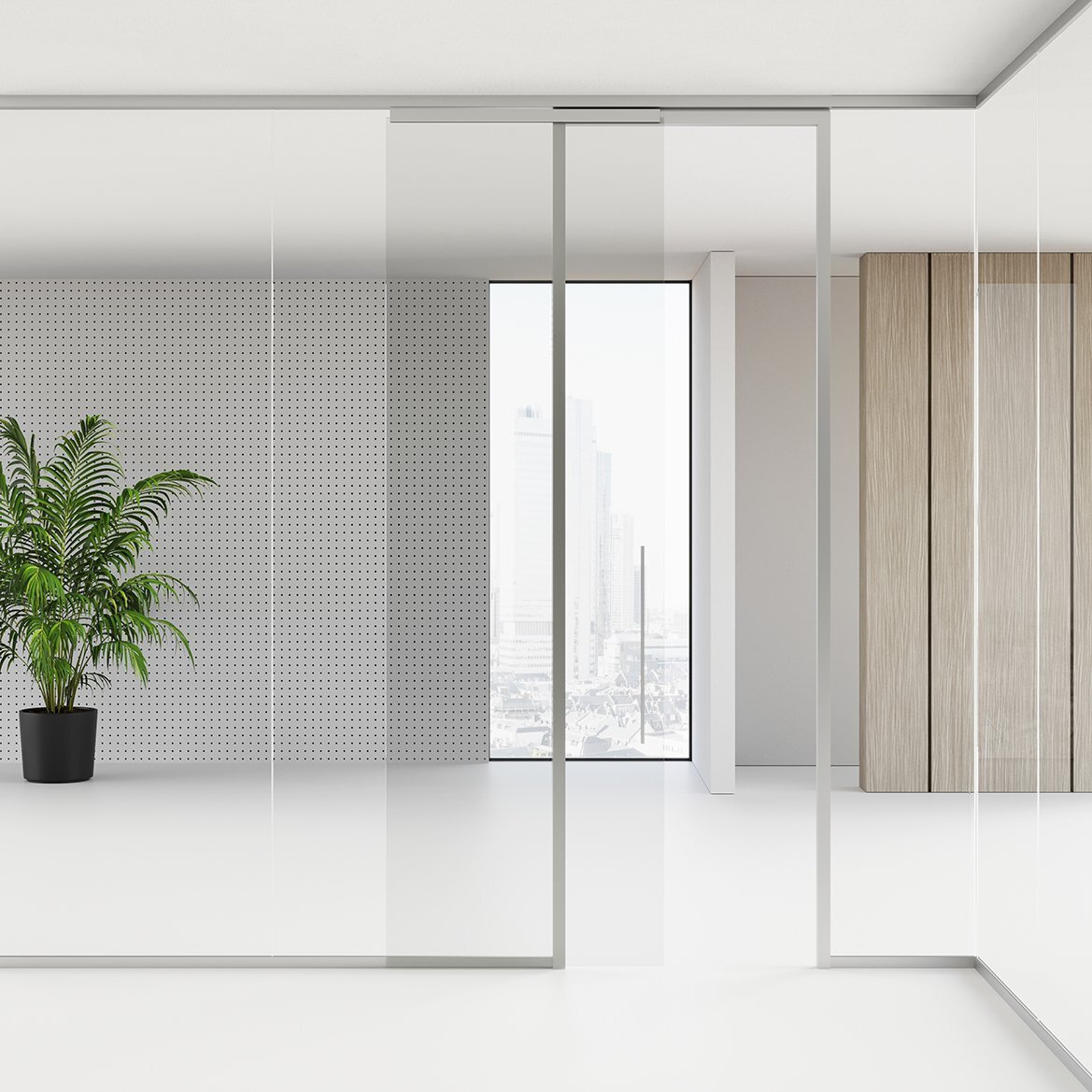 Porta scorrevole in vetro per ufficio Anta G